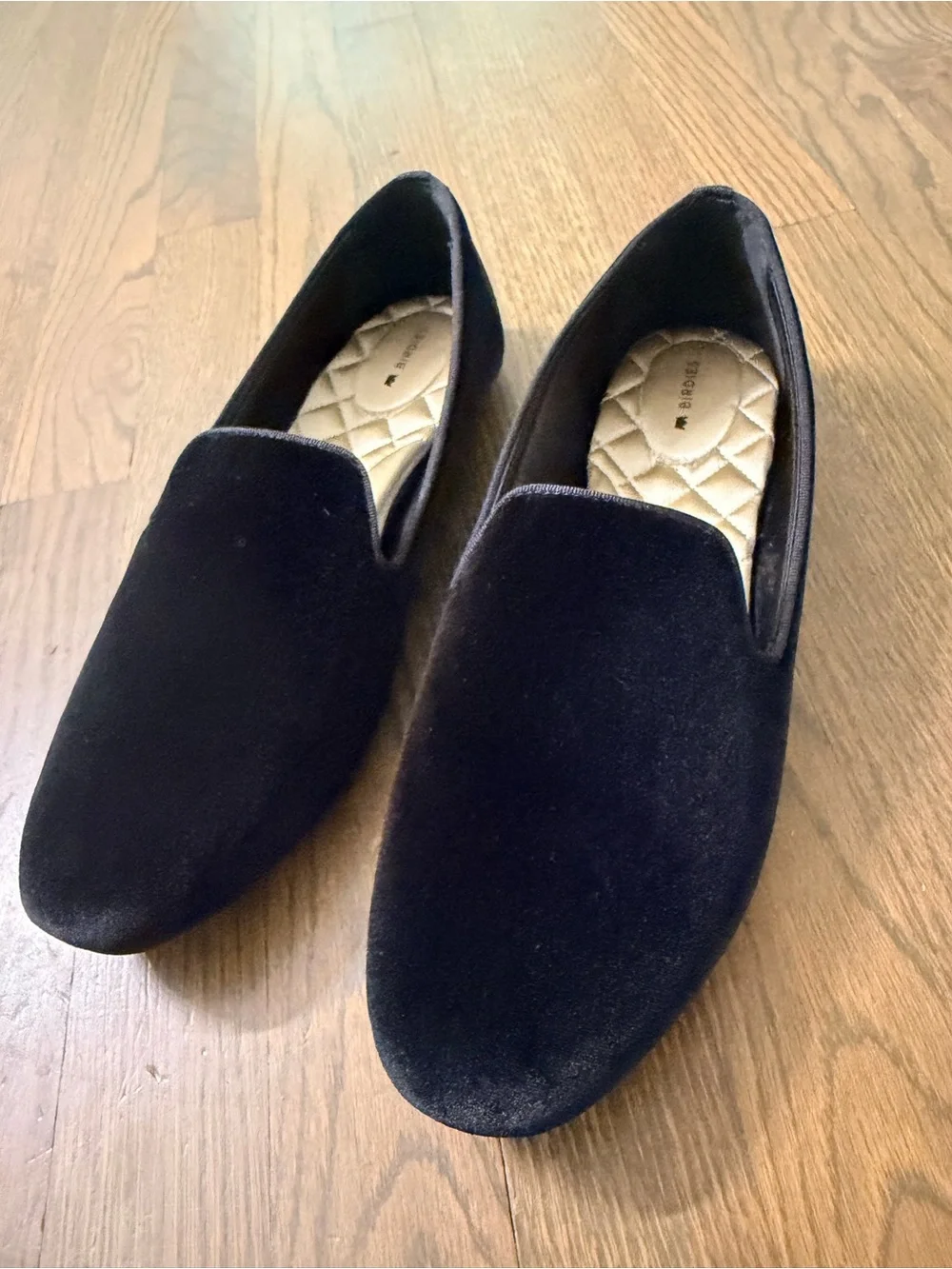 Birdies The Starling Black velvet loafers Slip-On Flats Women’s 11